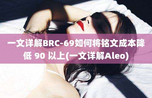 一文详解BRC-69如何将铭文成本降低 90 以上(一文详解Aleo)