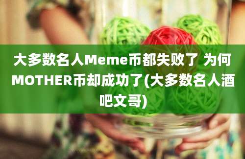 大多数名人Meme币都失败了 为何MOTHER币却成功了(大多数名人酒吧文哥)