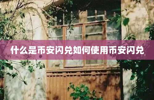 什么是币安闪兑如何使用币安闪兑