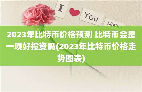 2023年比特币价格预测 比特币会是一项好投资吗(2023年比特币价格走势图表)