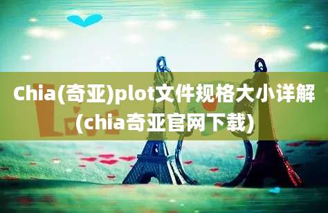 Chia(奇亚)plot文件规格大小详解(chia奇亚官网下载)