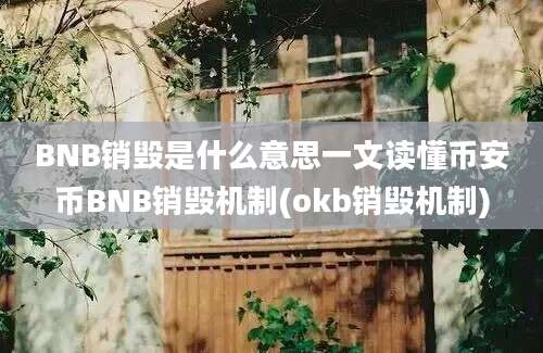 BNB销毁是什么意思一文读懂币安币BNB销毁机制(okb销毁机制)