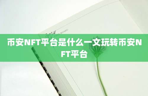 币安NFT平台是什么一文玩转币安NFT平台