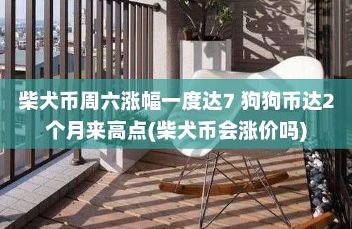 柴犬币周六涨幅一度达7 狗狗币达2个月来高点(柴犬币会涨价吗)