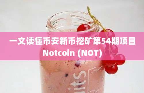 一文读懂币安新币挖矿第54期项目Notcoin (NOT)