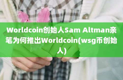 Worldcoin创始人Sam Altman亲笔为何推出Worldcoin(wsg币创始人)