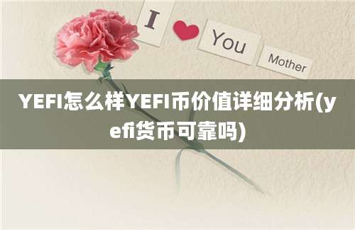 YEFI怎么样YEFI币价值详细分析(yefi货币可靠吗)