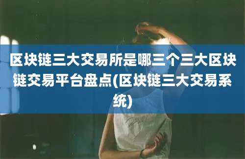 区块链三大交易所是哪三个三大区块链交易平台盘点(区块链三大交易系统)