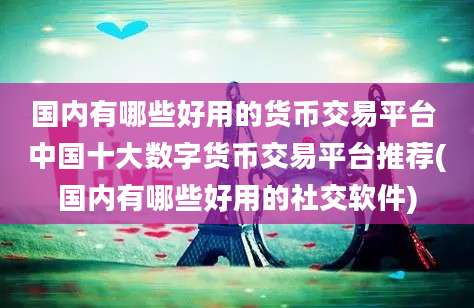 国内有哪些好用的货币交易平台 中国十大数字货币交易平台推荐(国内有哪些好用的社交软件)