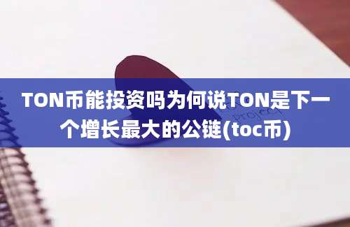 TON币能投资吗为何说TON是下一个增长最大的公链(toc币)