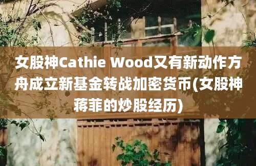 女股神Cathie Wood又有新动作方舟成立新基金转战加密货币(女股神蒋菲的炒股经历)