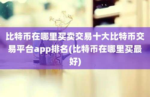 比特币在哪里买卖交易十大比特币交易平台app排名(比特币在哪里买最好)