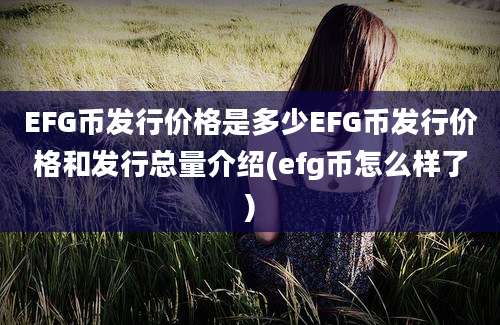 EFG币发行价格是多少EFG币发行价格和发行总量介绍(efg币怎么样了)