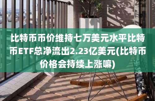 比特币币价维持七万美元水平比特币ETF总净流出2.23亿美元(比特币价格会持续上涨嘛)