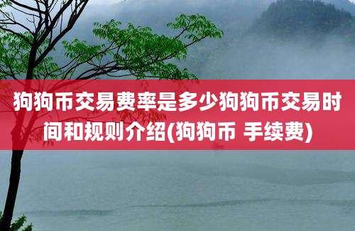 狗狗币交易费率是多少狗狗币交易时间和规则介绍(狗狗币 手续费)