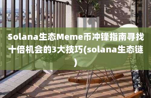 Solana生态Meme币冲锋指南寻找十倍机会的3大技巧(solana生态链)