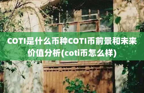 COTI是什么币种COTI币前景和未来价值分析(coti币怎么样)