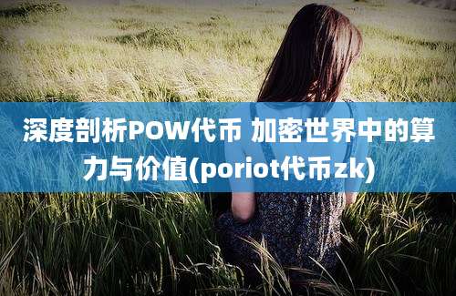 深度剖析POW代币 加密世界中的算力与价值(poriot代币zk)