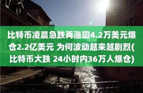 比特币凌晨急跌再涨回4.2万美元爆仓2.2亿美元 为何波动越来越剧烈(比特币大跌 24小时内36万人爆仓)