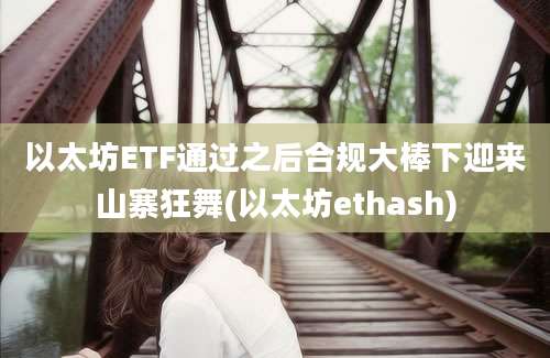 以太坊ETF通过之后合规大棒下迎来山寨狂舞(以太坊ethash)