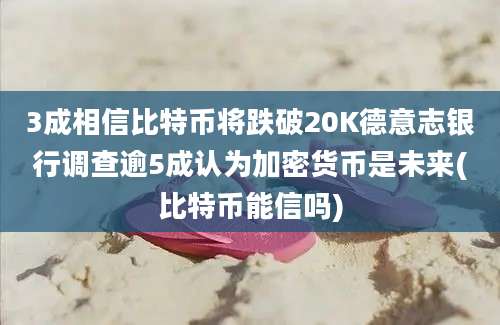 3成相信比特币将跌破20K德意志银行调查逾5成认为加密货币是未来(比特币能信吗)