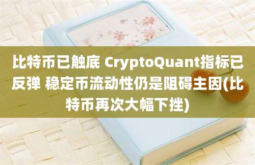 比特币已触底 CryptoQuant指标已反弹 稳定币流动性仍是阻碍主因(比特币再次大幅下挫)