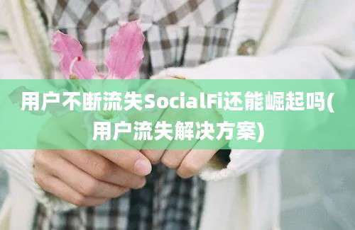 用户不断流失SocialFi还能崛起吗(用户流失解决方案)