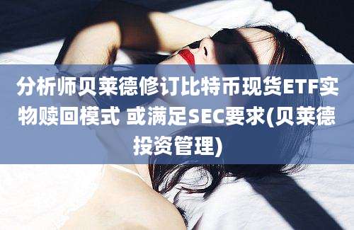 分析师贝莱德修订比特币现货ETF实物赎回模式 或满足SEC要求(贝莱德投资管理)