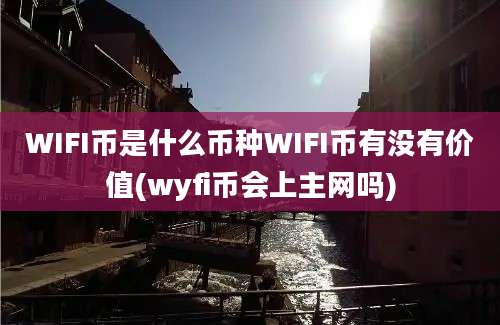 WIFI币是什么币种WIFI币有没有价值(wyfi币会上主网吗)