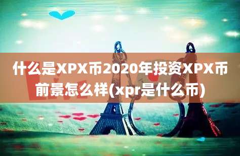 什么是XPX币2020年投资XPX币前景怎么样(xpr是什么币)