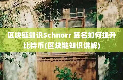 区块链知识Schnorr 签名如何提升比特币(区块链知识讲解)