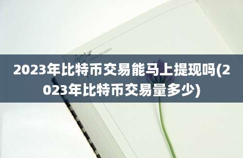 2023年比特币交易能马上提现吗(2023年比特币交易量多少)