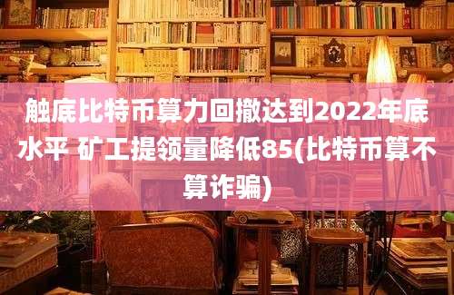 触底比特币算力回撤达到2022年底水平 矿工提领量降低85(比特币算不算诈骗)