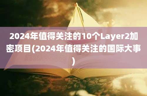 2024年值得关注的10个Layer2加密项目(2024年值得关注的国际大事)