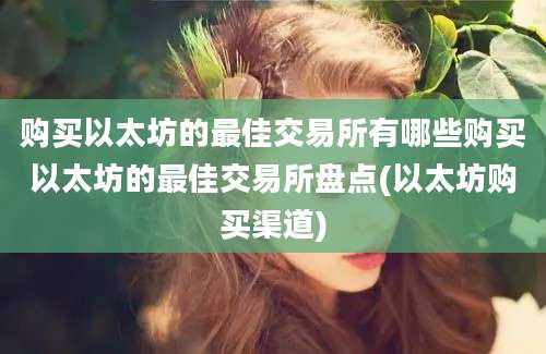 购买以太坊的最佳交易所有哪些购买以太坊的最佳交易所盘点(以太坊购买渠道)