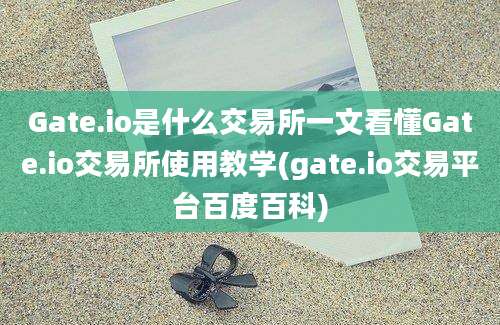 Gate.io是什么交易所一文看懂Gate.io交易所使用教学(gate.io交易平台百度百科)