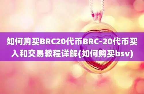 如何购买BRC20代币BRC-20代币买入和交易教程详解(如何购买bsv)