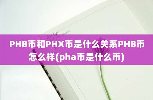 PHB币和PHX币是什么关系PHB币怎么样(pha币是什么币)