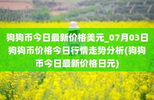 狗狗币今日最新价格美元_07月03日狗狗币价格今日行情走势分析(狗狗币今日最新价格日元)