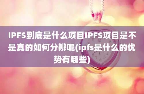 IPFS到底是什么项目IPFS项目是不是真的如何分辨呢(ipfs是什么的优势有哪些)