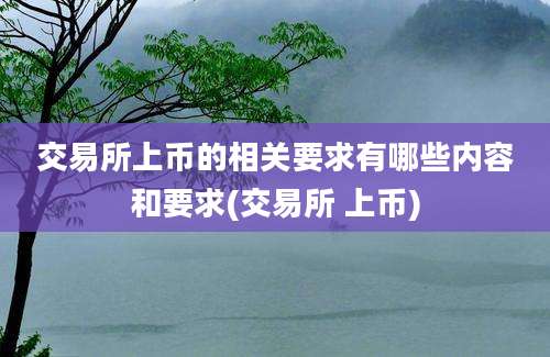 交易所上币的相关要求有哪些内容和要求(交易所 上币)