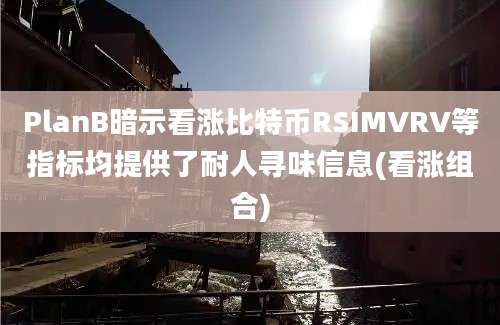 PlanB暗示看涨比特币RSIMVRV等指标均提供了耐人寻味信息(看涨组合)