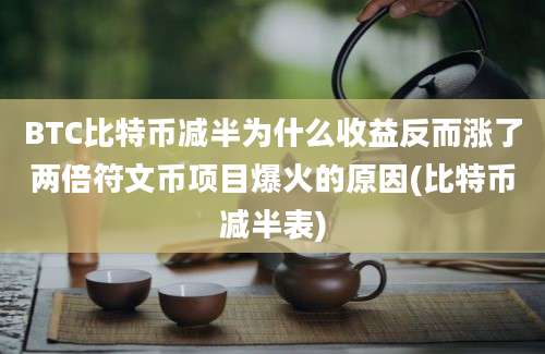 BTC比特币减半为什么收益反而涨了两倍符文币项目爆火的原因(比特币减半表)