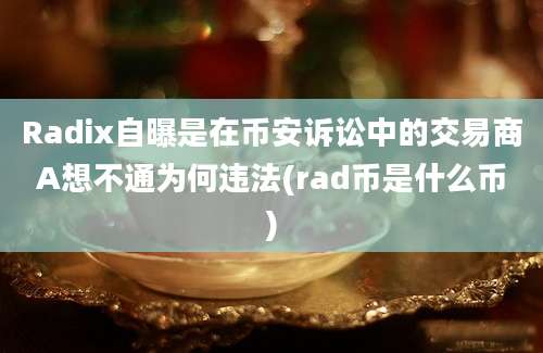 Radix自曝是在币安诉讼中的交易商A想不通为何违法(rad币是什么币)