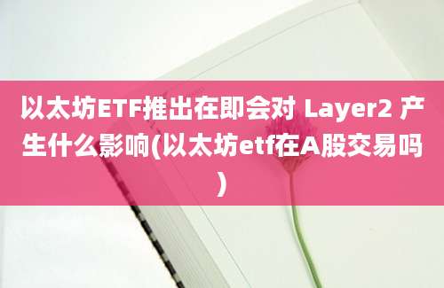 以太坊ETF推出在即会对 Layer2 产生什么影响(以太坊etf在A股交易吗)