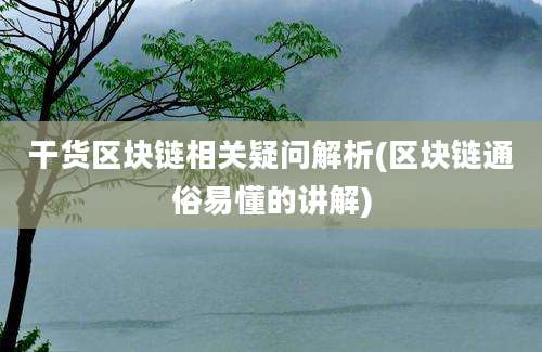 干货区块链相关疑问解析(区块链通俗易懂的讲解)