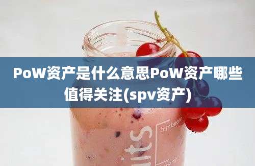 PoW资产是什么意思PoW资产哪些值得关注(spv资产)