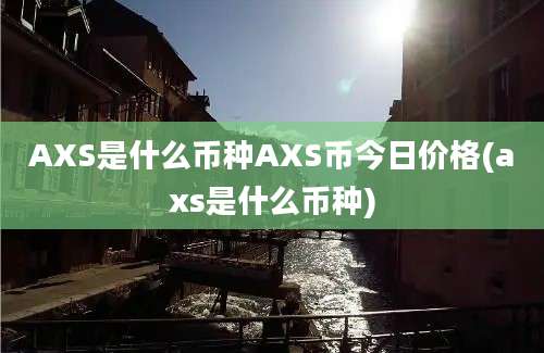 AXS是什么币种AXS币今日价格(axs是什么币种)