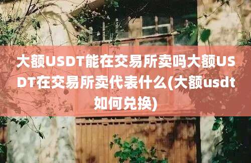 大额USDT能在交易所卖吗大额USDT在交易所卖代表什么(大额usdt如何兑换)