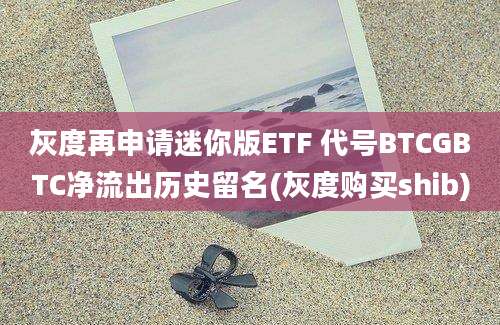 灰度再申请迷你版ETF 代号BTCGBTC净流出历史留名(灰度购买shib)